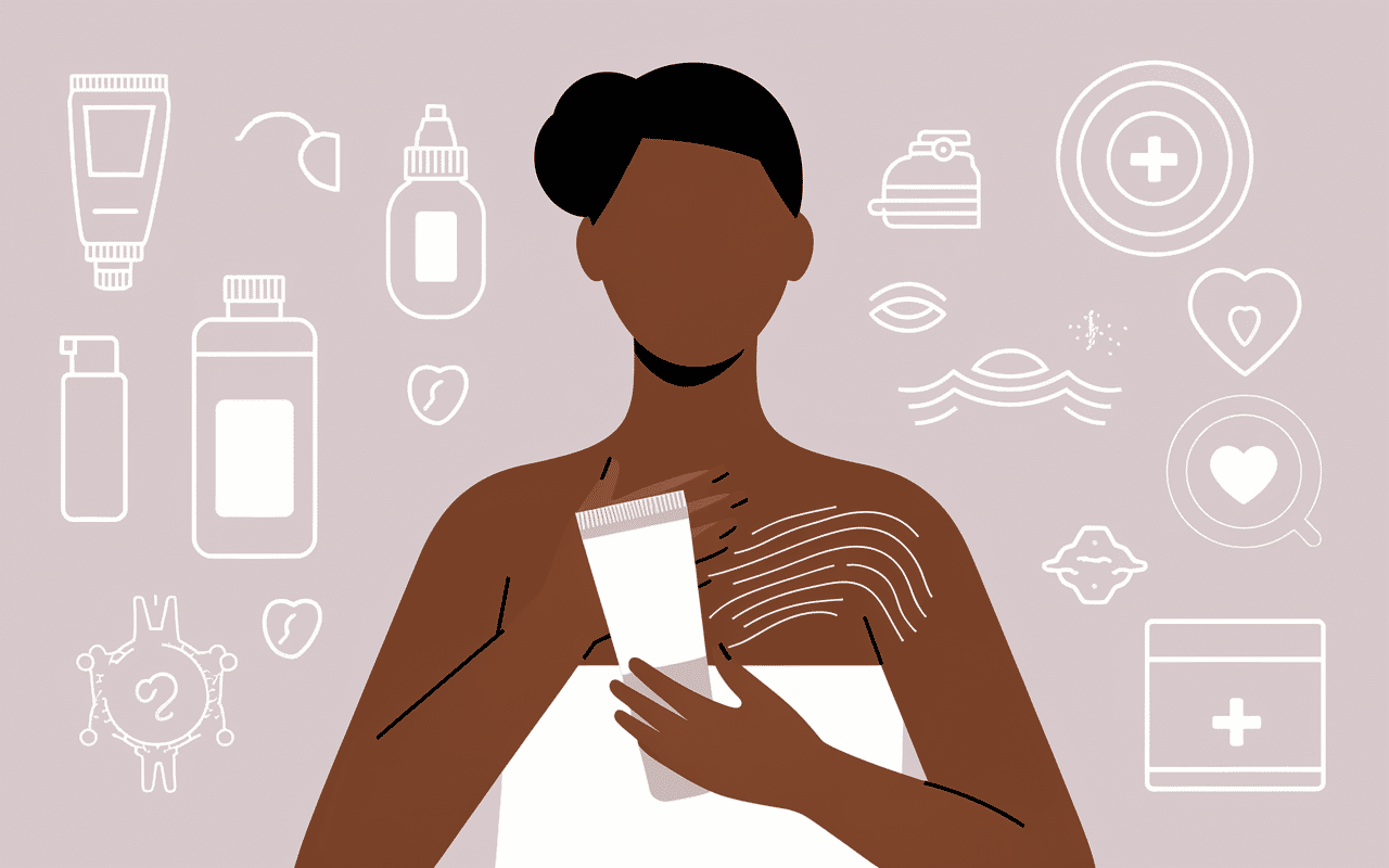 Personne appliquant Dexeryl sur peau sèche