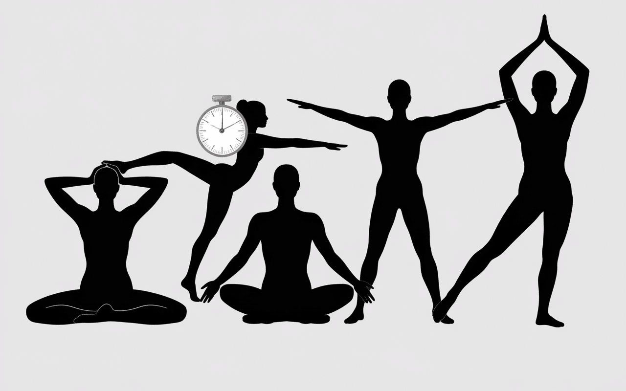 Silhouettes exercices sciatique 60 secondes