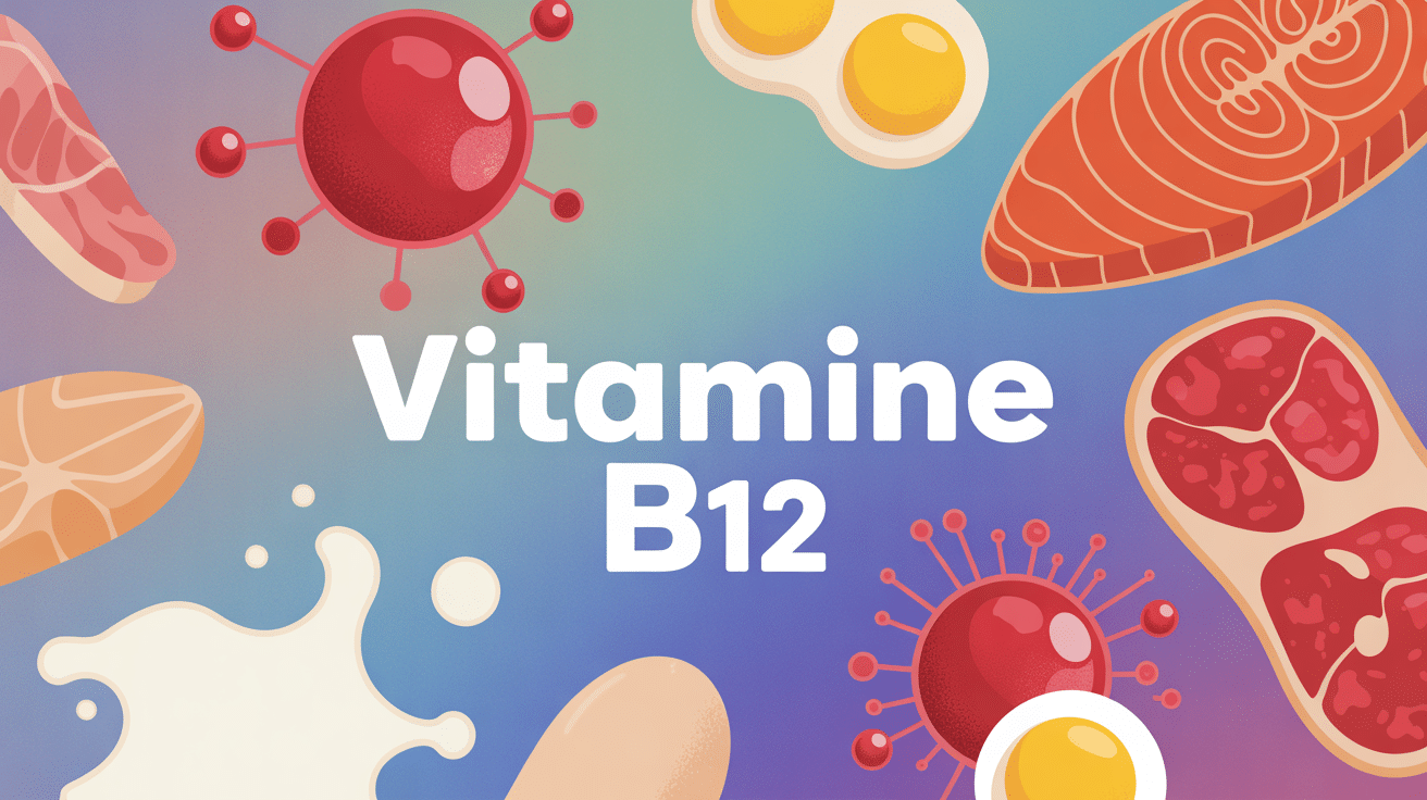 Illustration moderne vitamine B12 avec aliments