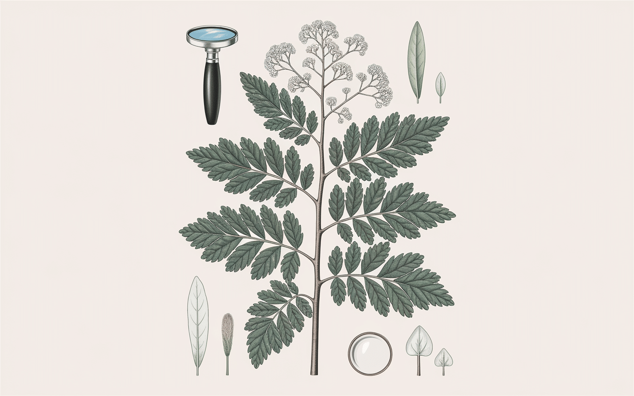 Illustration botanique achillée millefeuille