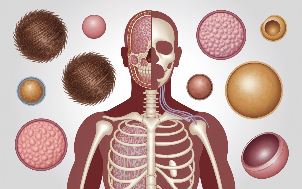Anatomie en K - Tableau médical des parties du corps