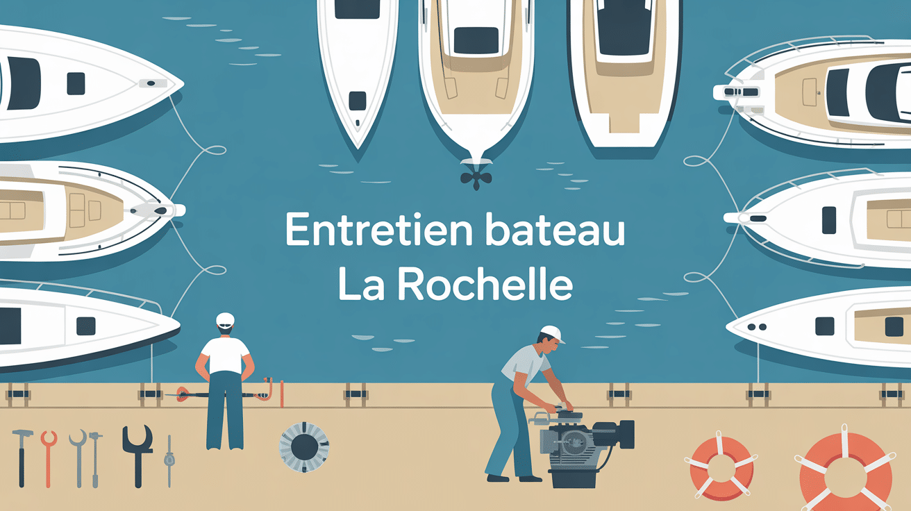 Port de plaisance avec mécanicien sur moteur hors-bord