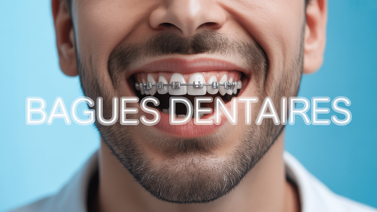 bagues dentaires sur des dents blanches