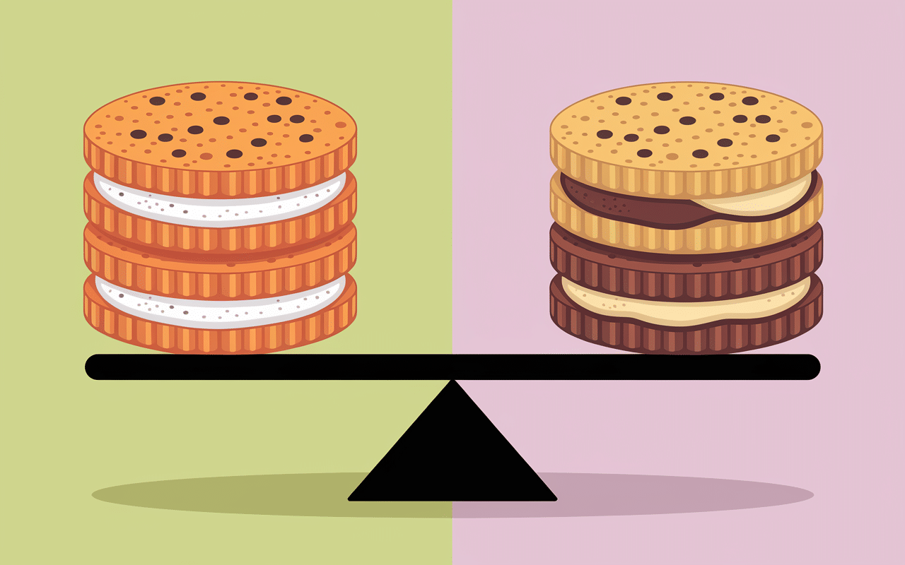 Illustration biscuits sans sucre et industriels