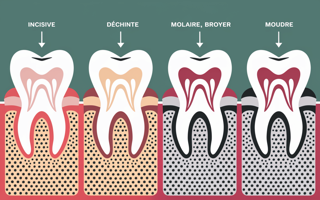 Types de dents adulte et leurs fonctions