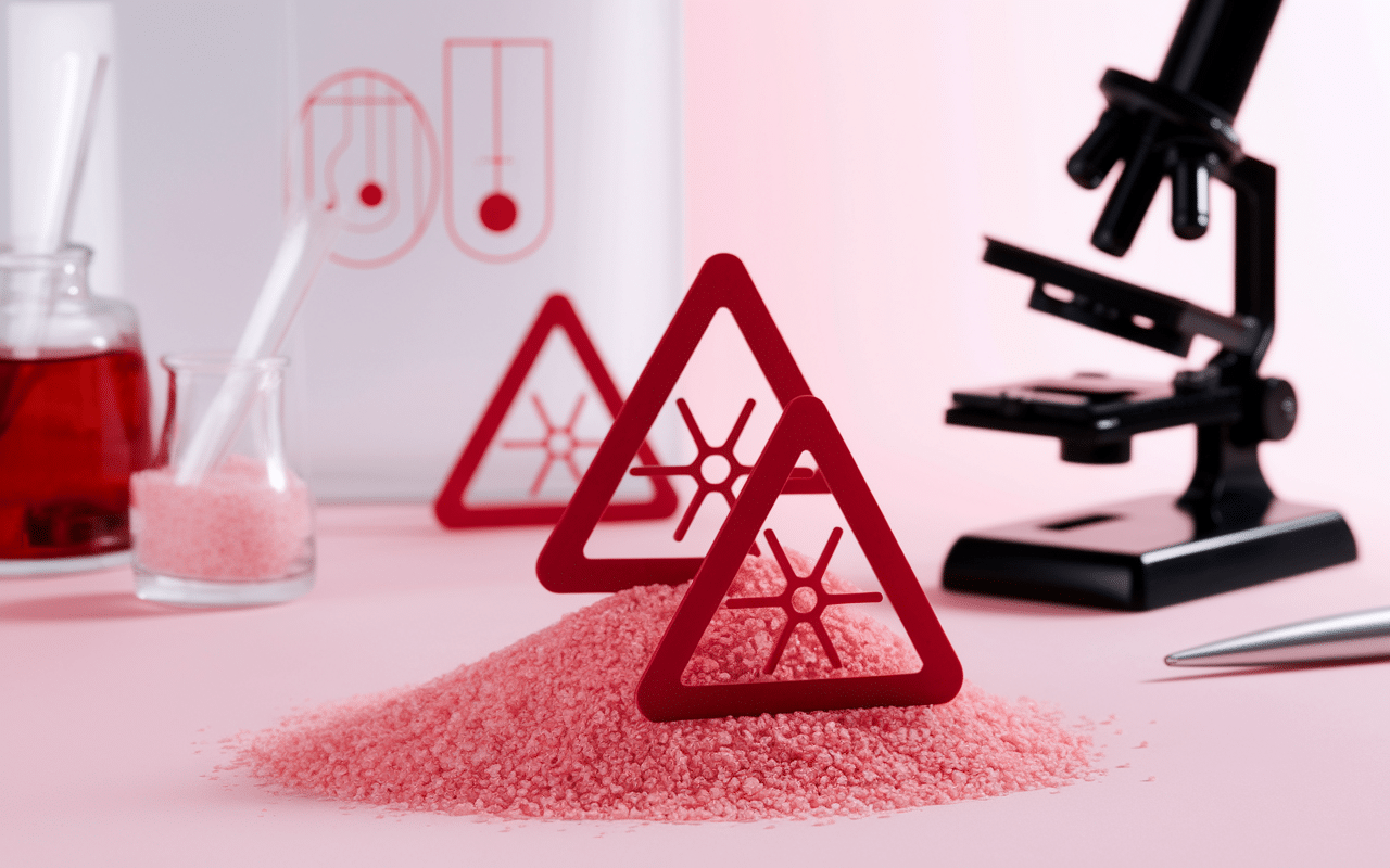 Icones dangers et métaux lourds avec sel rose