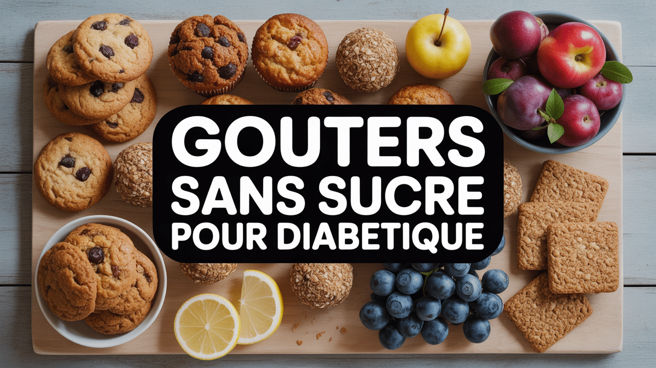 Collations sans sucre pour diabétique sur table en bois