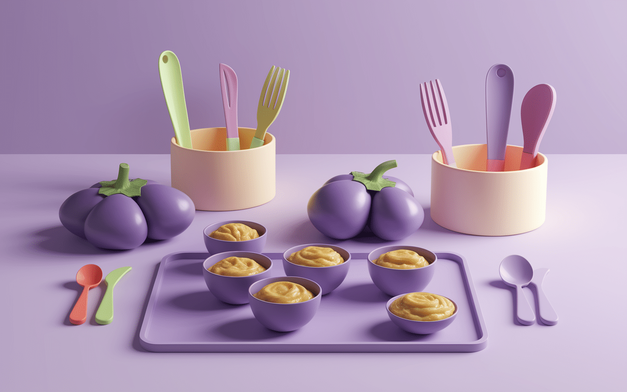 Préparation aubergine bébé cuisine