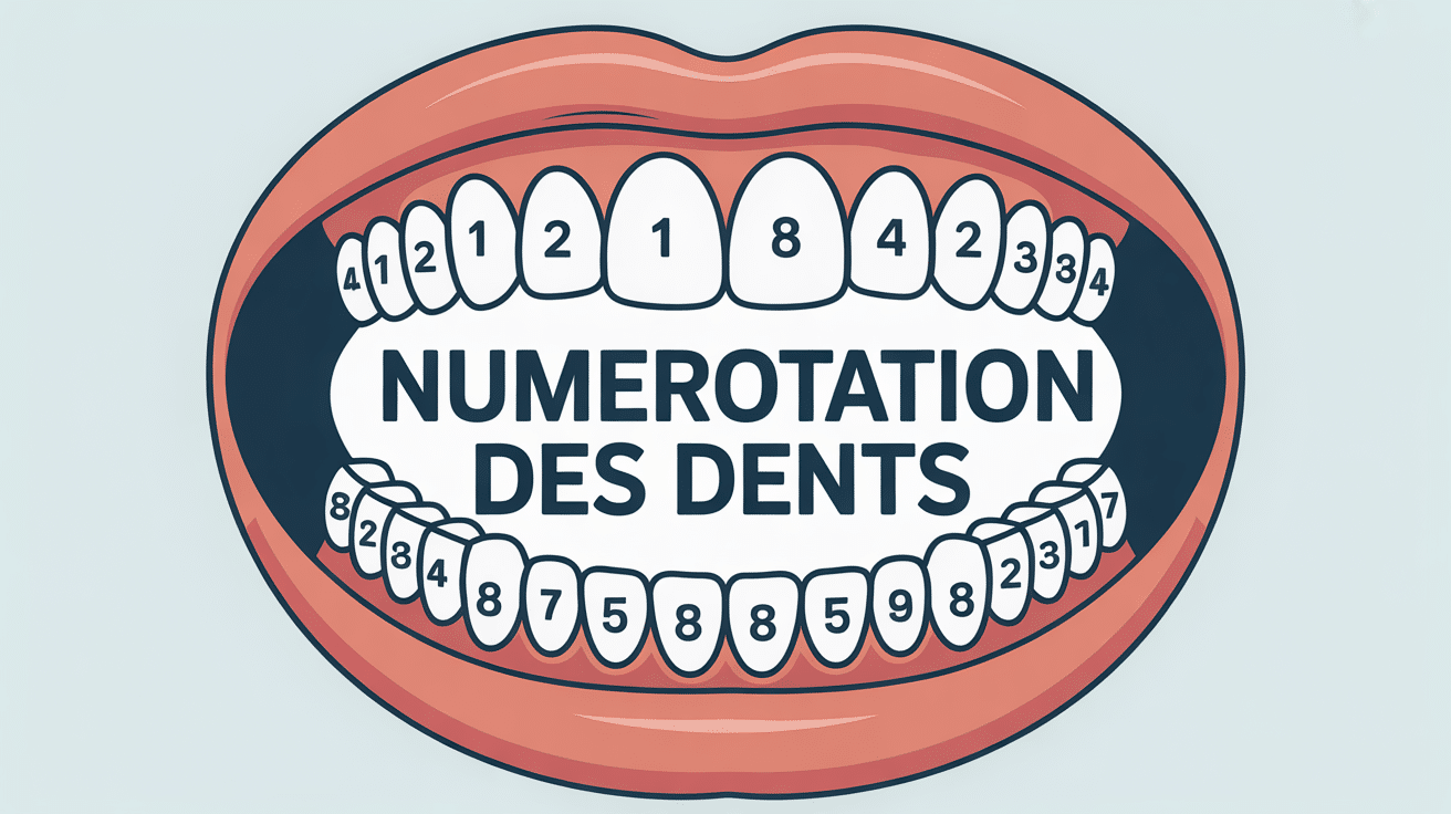 Illustration anatomique numéros dents