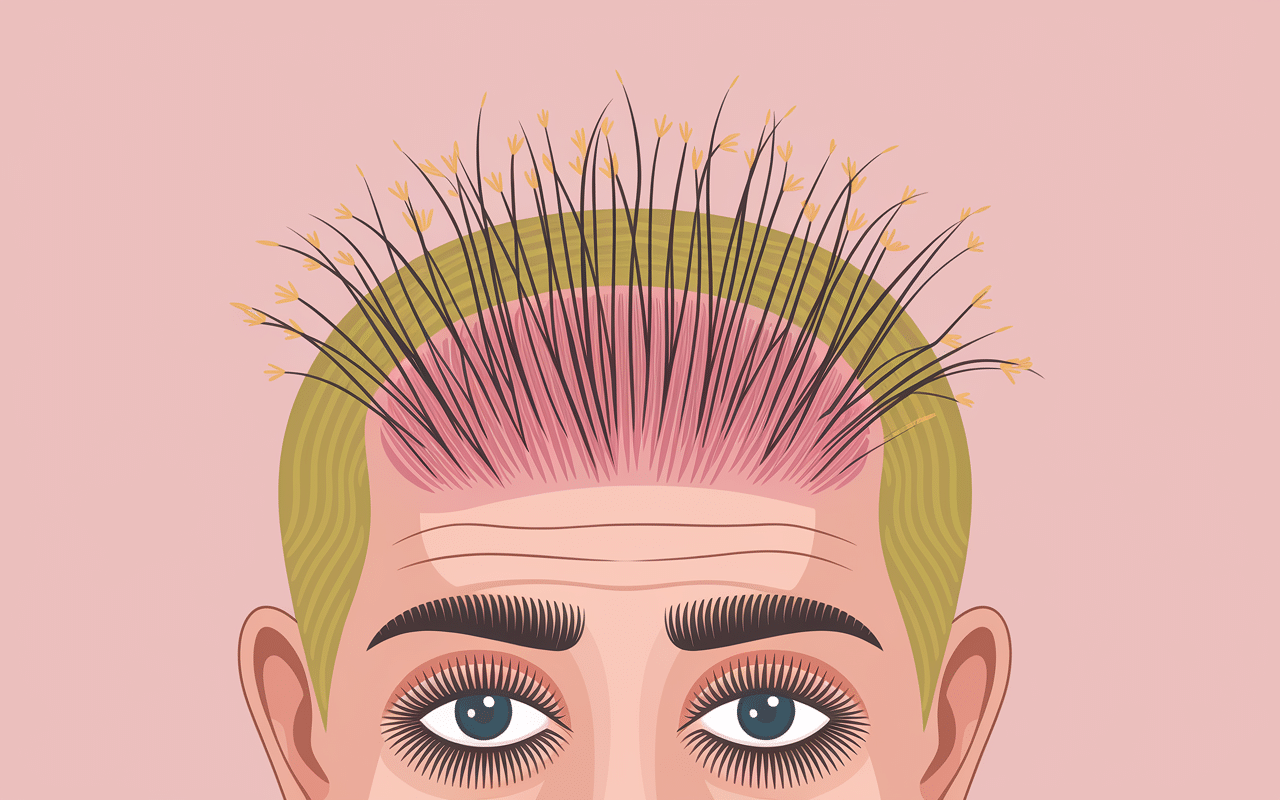 Illustration kératine cheveux peau et ongles
