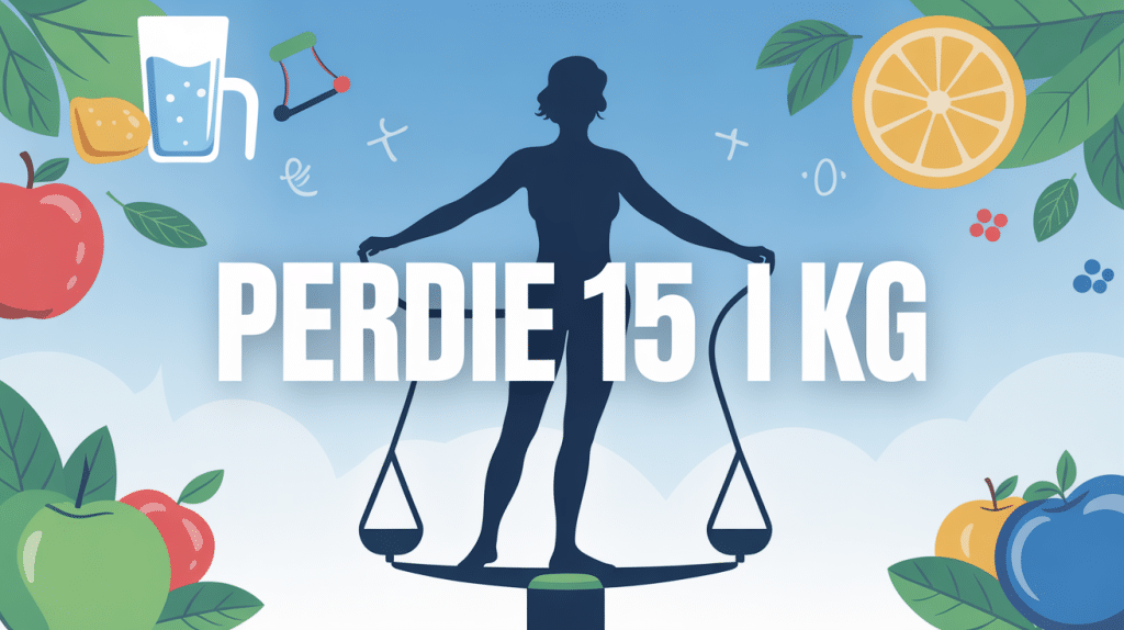 Personne sur balance avec éléments de santé