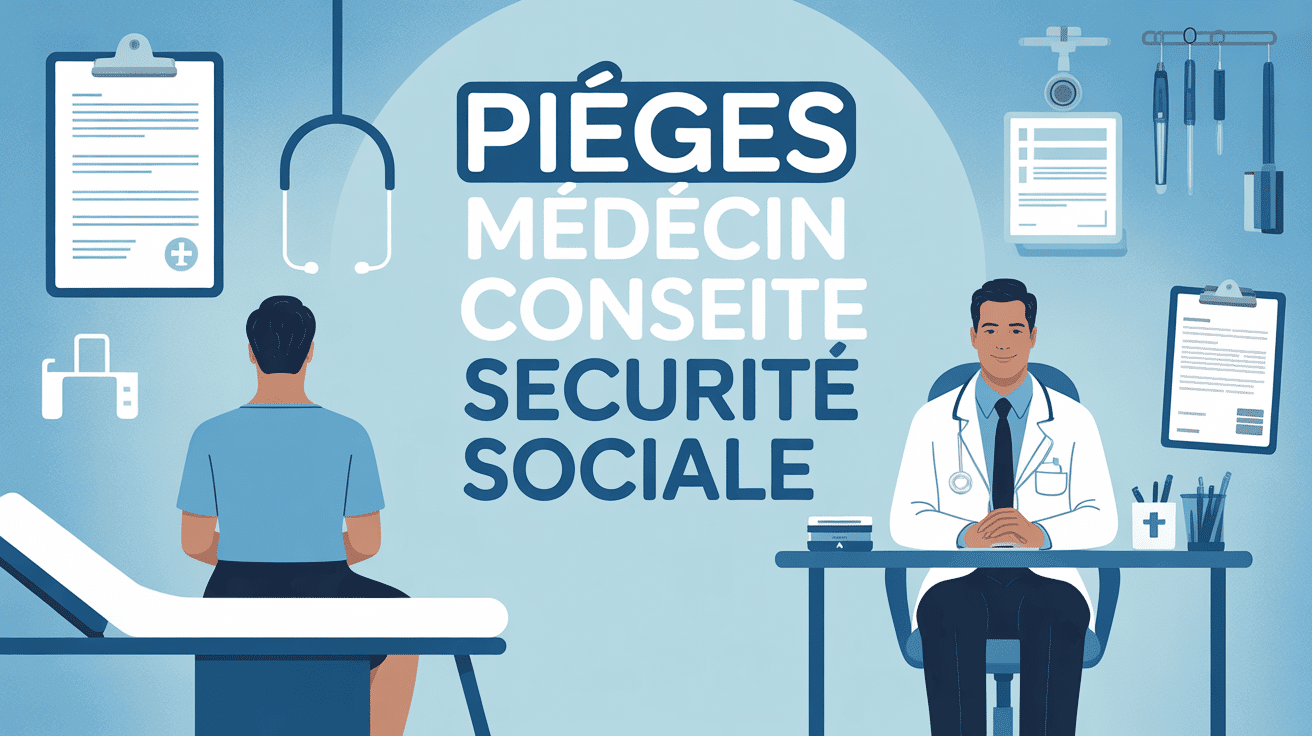Scène médicale avec médecin et patient, dossiers et stéthoscope