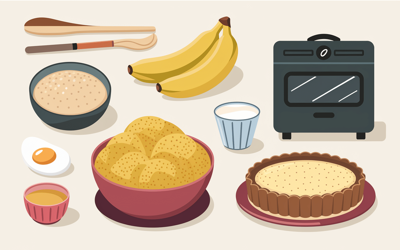 Ingrédients gâteau banane sans sucre
