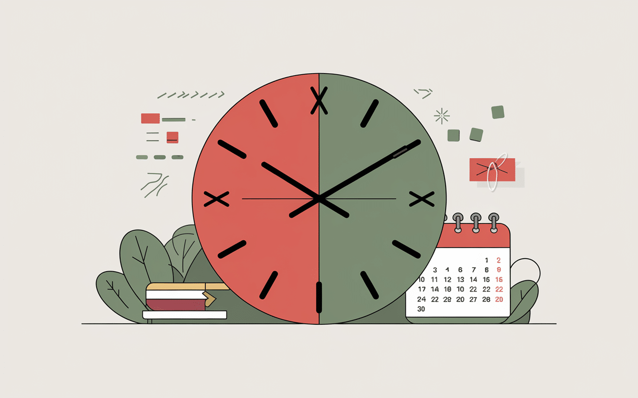 Horloge cycle régime militaire avec calendrier