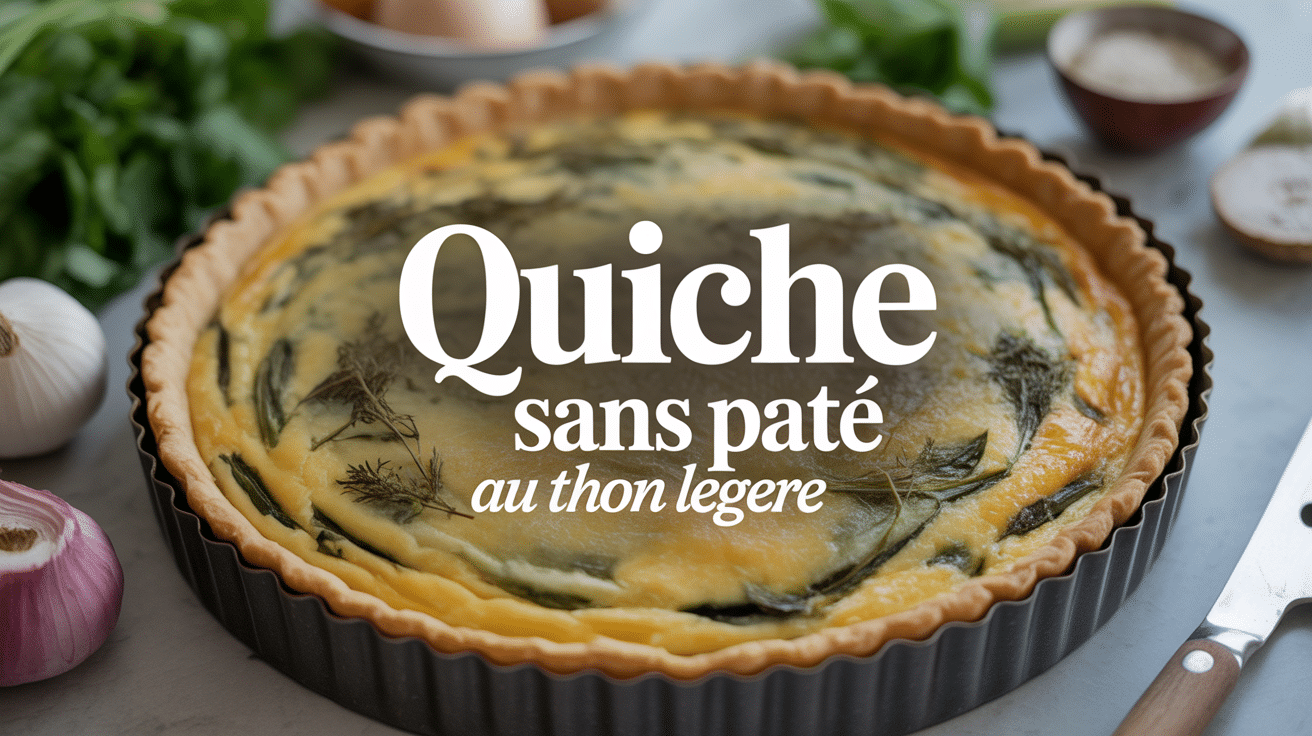 Quiche sans pâte au thon légère avec herbes et ingrédients frais