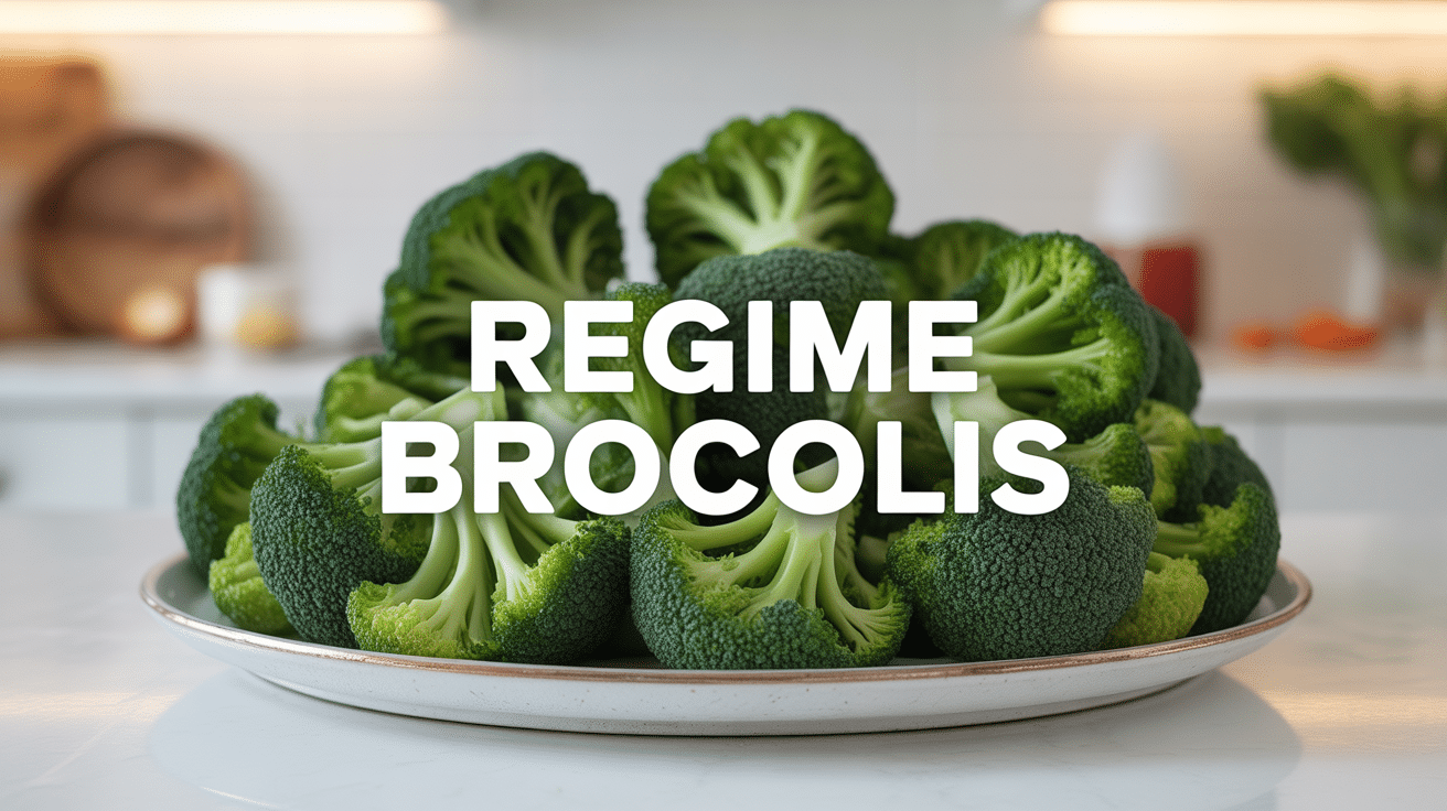 Assiette de brocolis frais, régime brocolis
