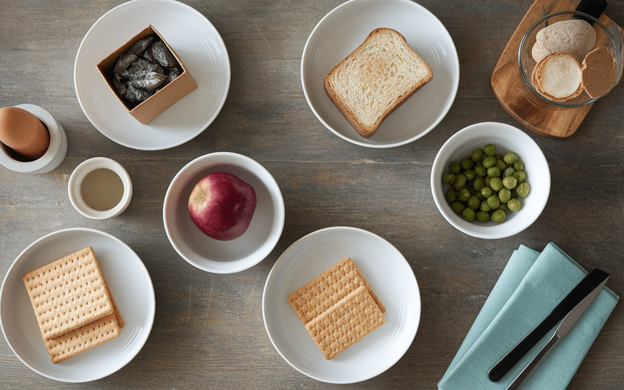 table avec portions régime militaire semaine