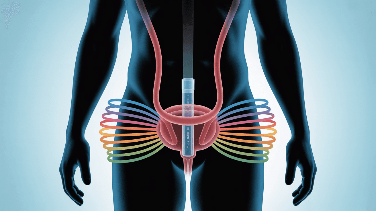 Illustration du système urinaire avec sonde JJ