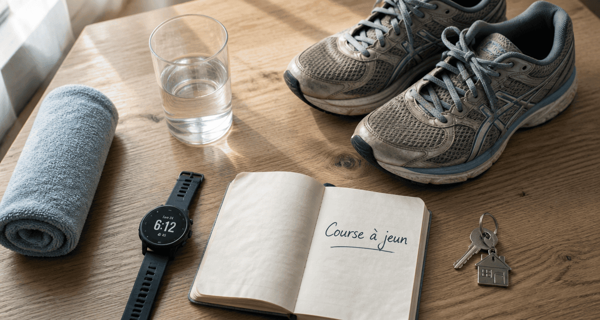 Courir le matin a jeun : baskets, montre, carnet