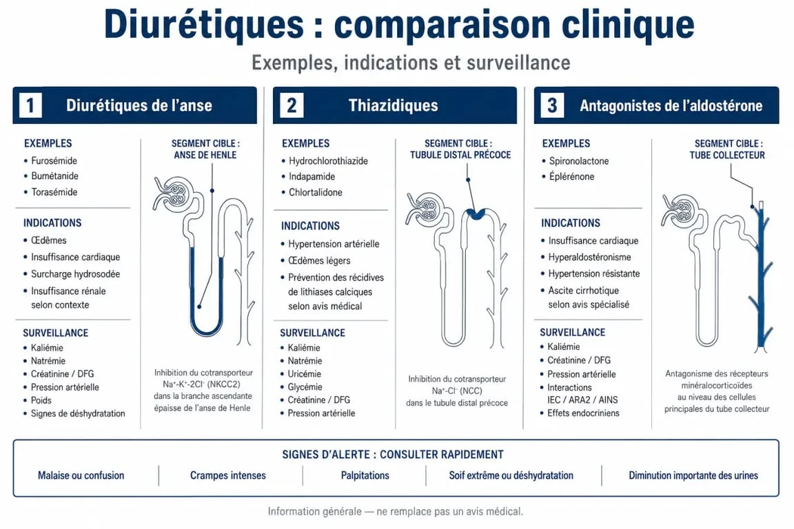 Rétention d’eau médicament efficace avec ordonnance : comparaison des diurétiques sur ordonnance et des surveillances biologiques